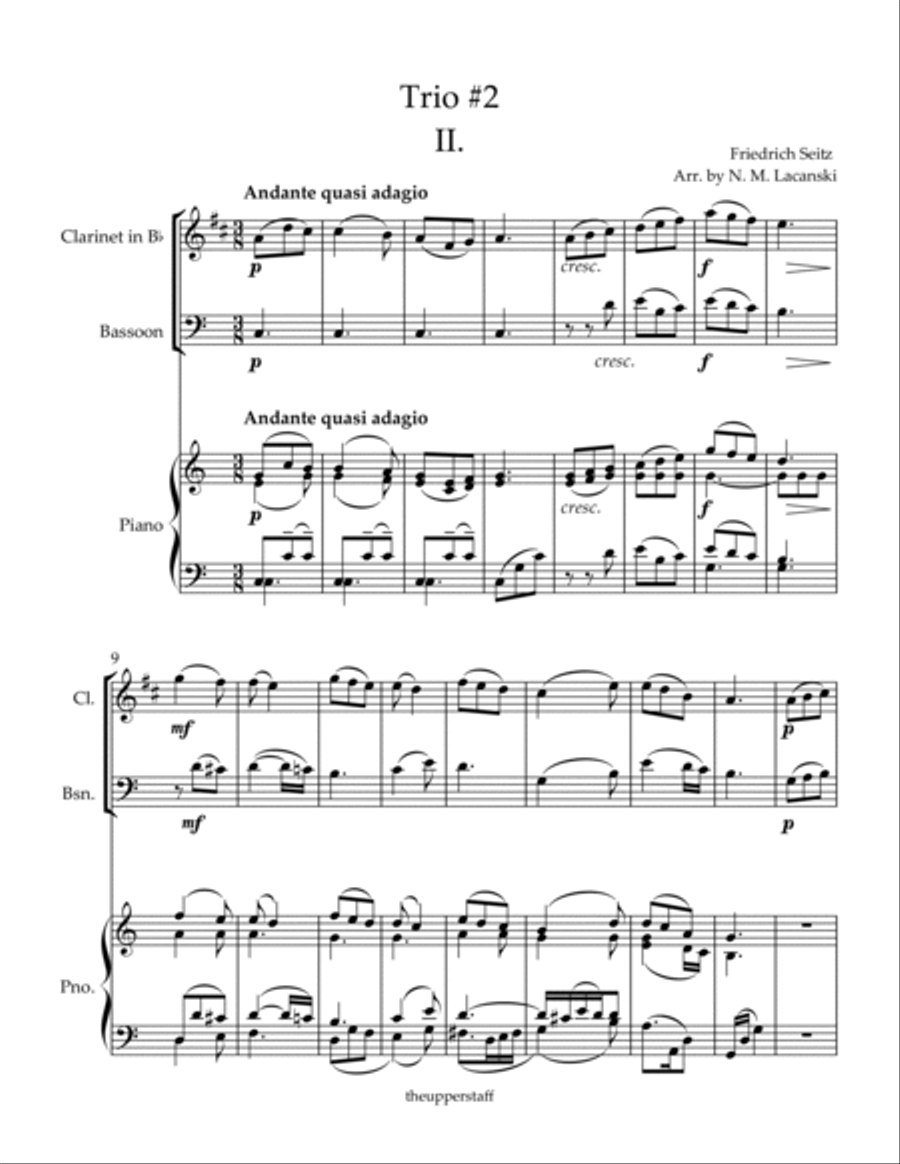 Trio #2 II. Andante quasi adagio Woodwind Duet scores gallery preview page 2