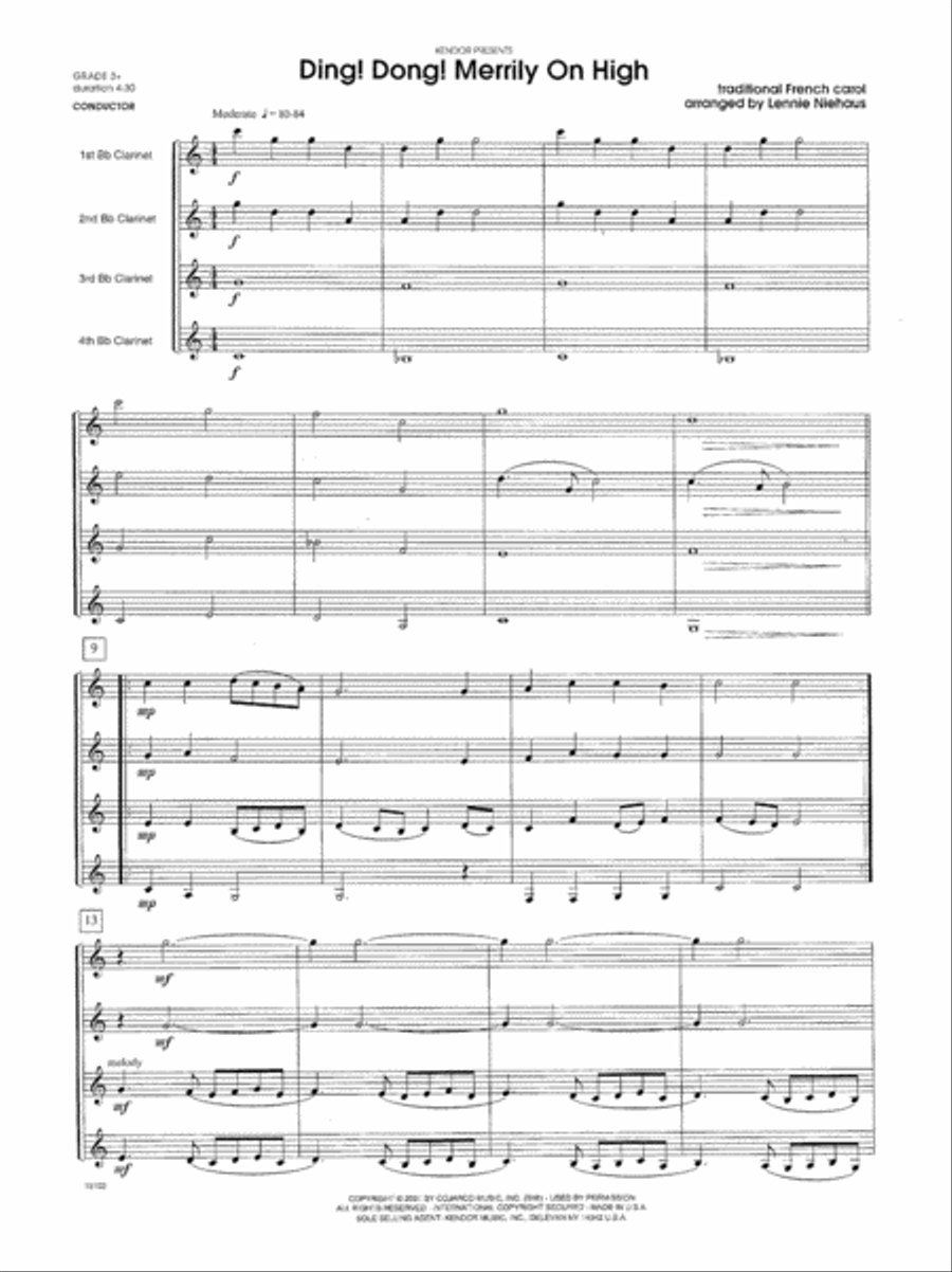 Ding! Dong! Merrily On High Clarinet Quartet scores gallery preview page 2