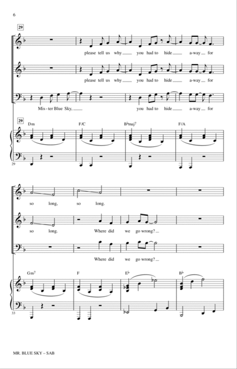 Mr. Blue Sky 3-Part scores gallery preview page 5