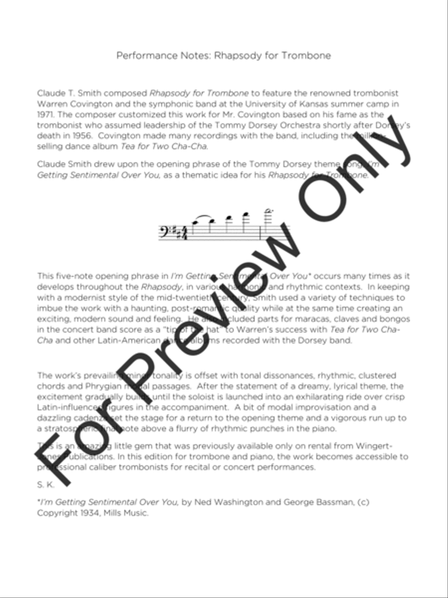Rhapsody For Trombone Rhapsody For Trombone Trombone scores gallery preview page 4