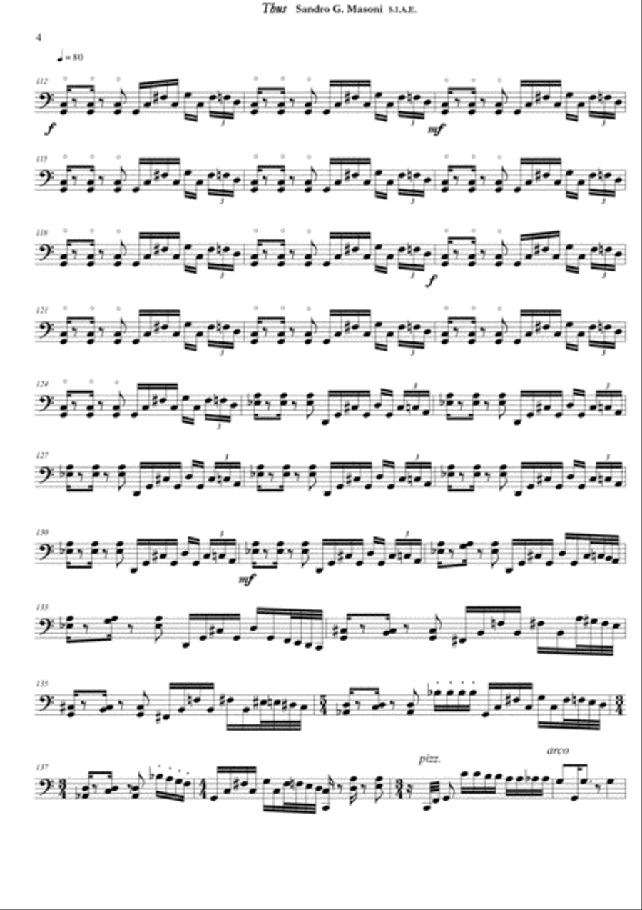 Thus ('Cello part) Thus ('Cello part) String Quartet scores gallery preview page 4