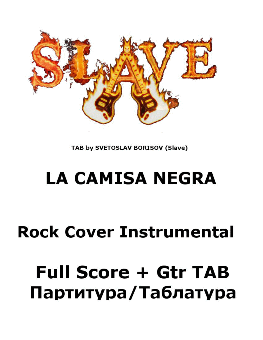 LA CAMISA NEGRA cover by Slave FULL SCORE BOOK + TAB - партитура/таблатура: Electric Guitar scores gallery preview page 1