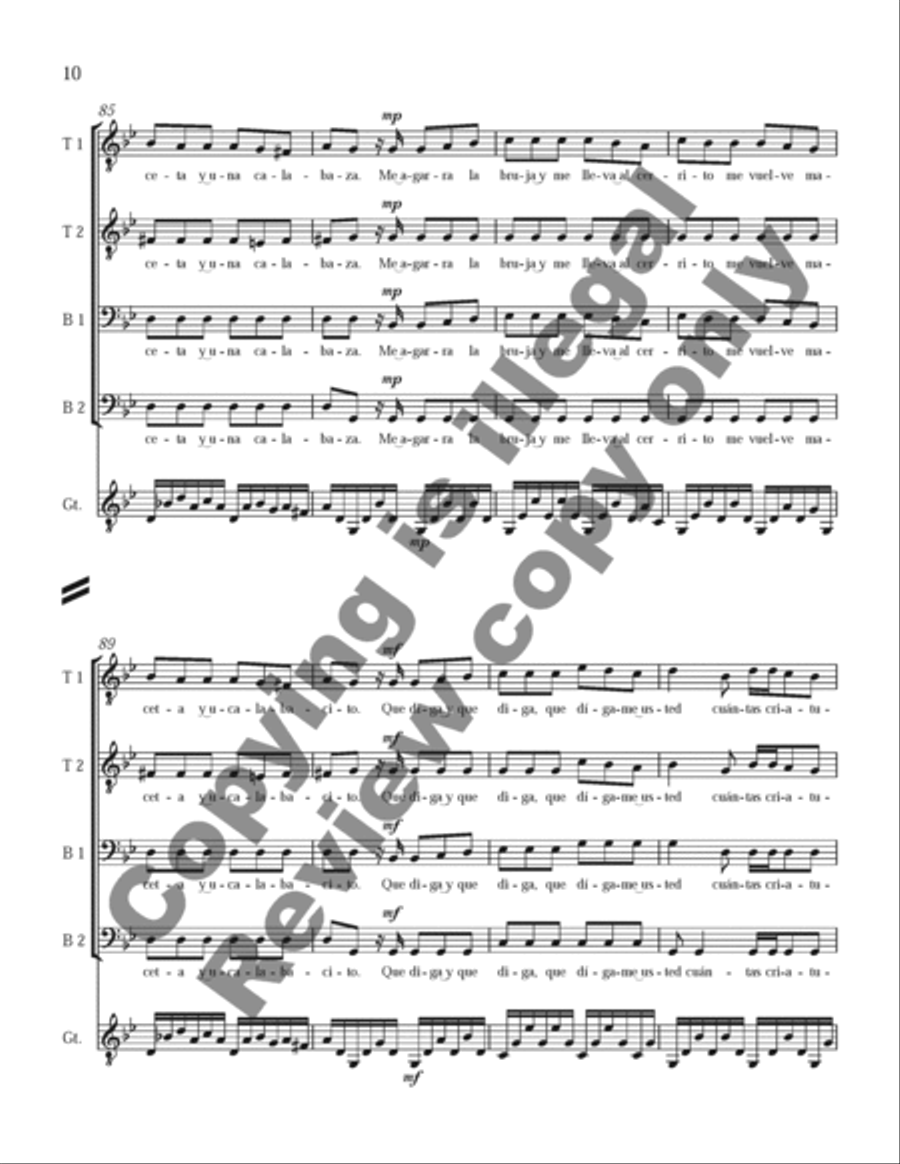 Three Mexican Folk Songs: 2. La Bruja TTBB scores gallery preview page 20