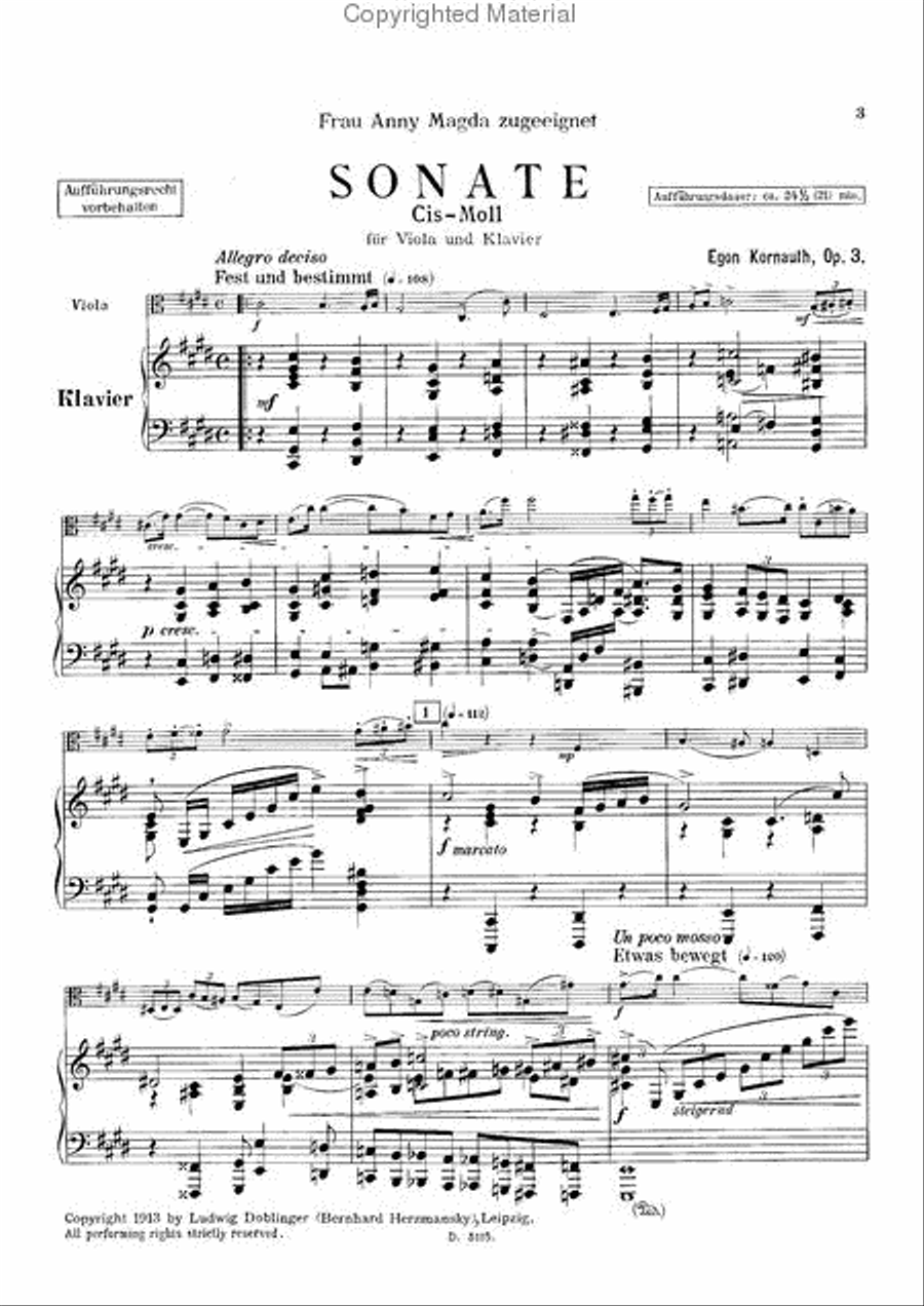 Sonate cis-moll Viola scores gallery preview page 2