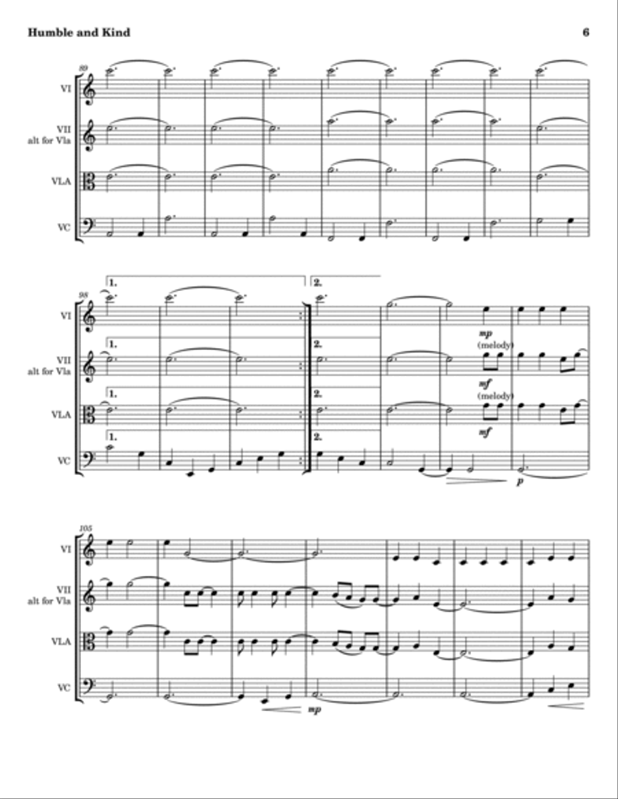 Humble And Kind String Trio scores gallery preview page 6