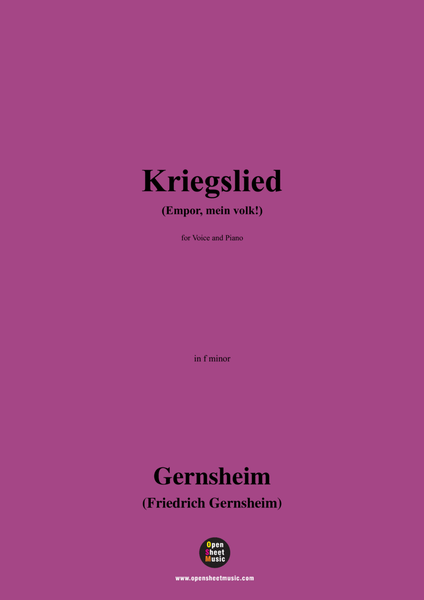 Gernsheim-Kriegslied(Empor,mein volk!),in f minor