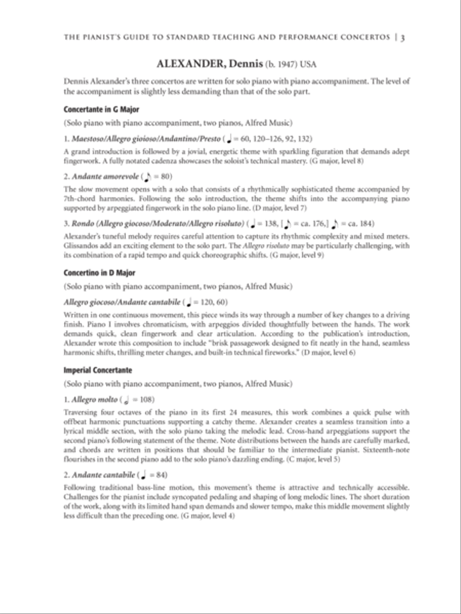 The Pianist's Guide to Standard Teaching and Performance Concertos Piano Solo scores gallery preview page 11