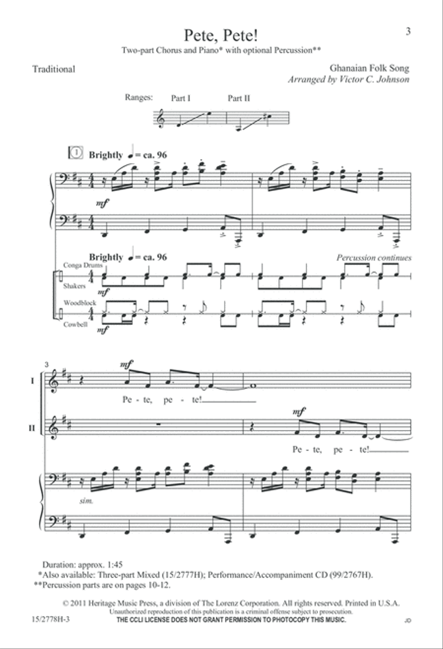 Pete, Pete! Pete, Pete! 2-Part scores gallery preview page 4