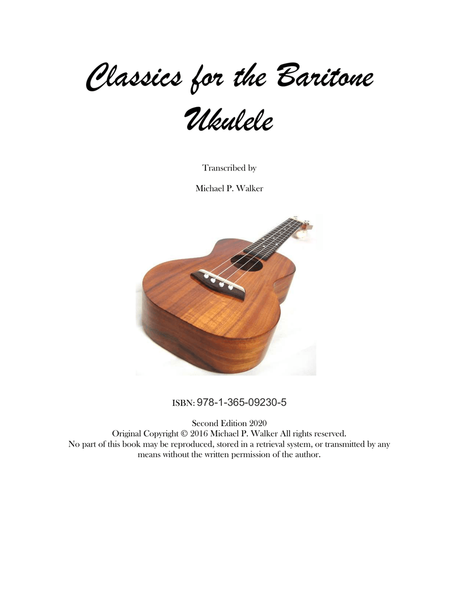 Classics for Baritone Ukulele in Tablature and Modern Notation - 2nd Edition Baritone Ukulele scores gallery preview page 1