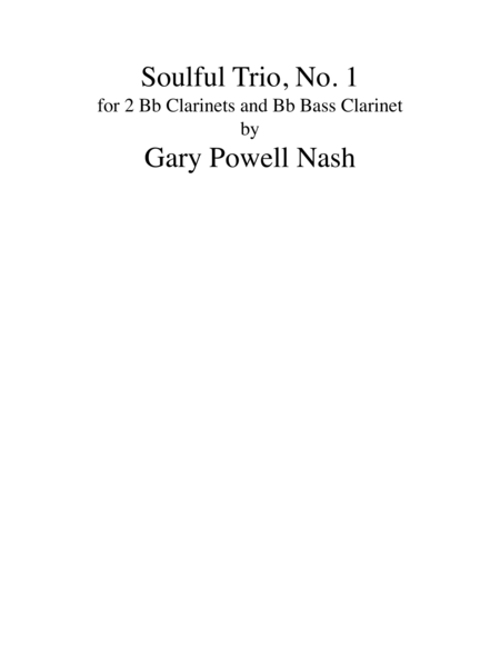 Soulful Trio, No. 1 (2 Bb clarinets and Bb bass clarinet) image number null