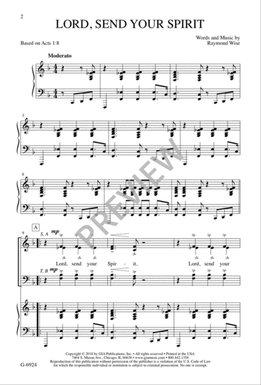 Lord, Send Your Spirit 4-Part scores gallery preview page 3