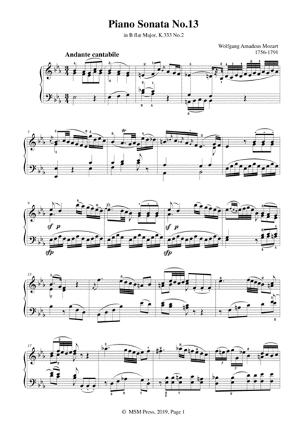 Mozart-Piano Sonata No.13 in B flat Major,K.333,No.2