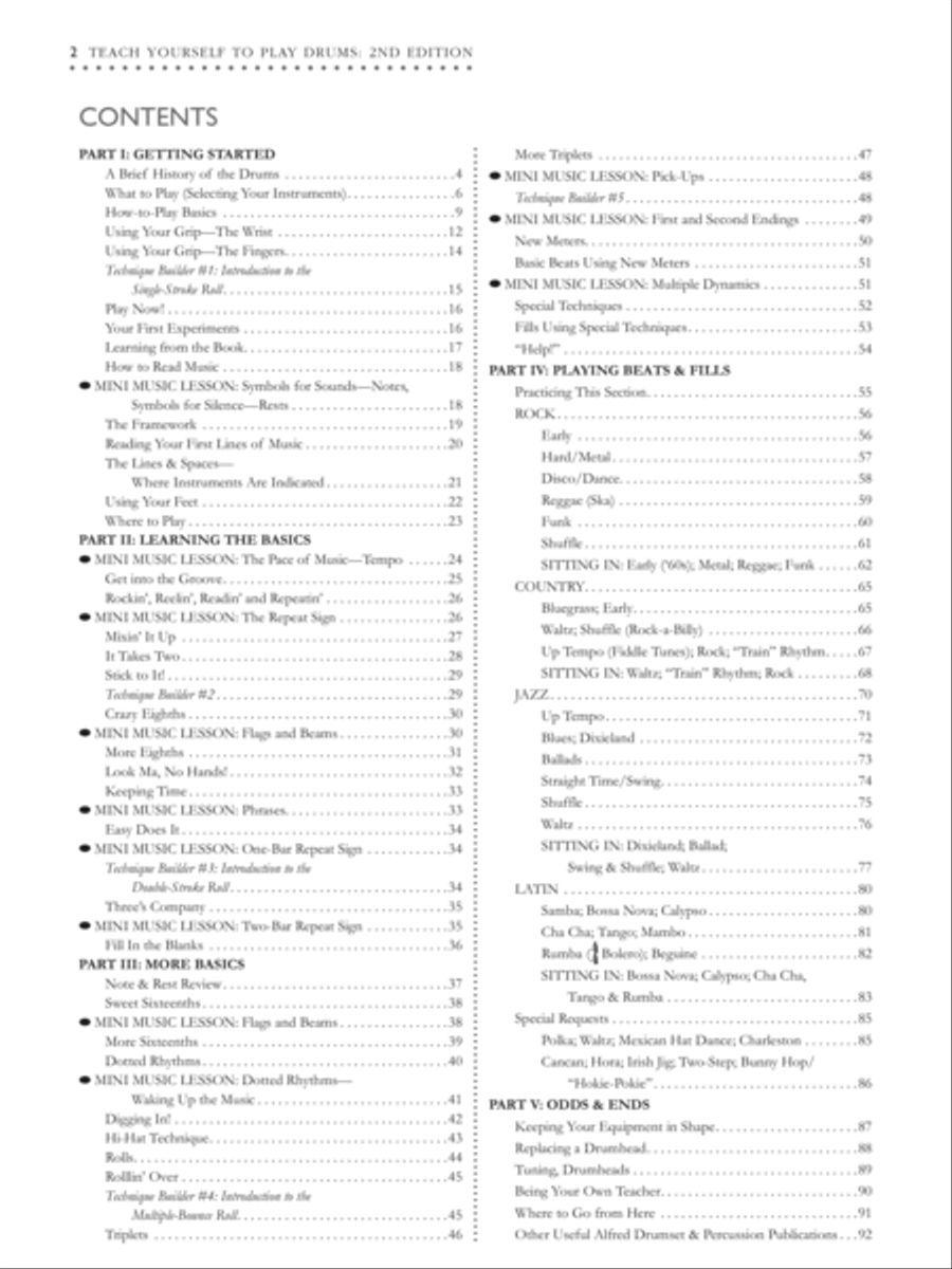 Alfred's Teach Yourself to Play Drums Drum Set scores gallery preview page 2