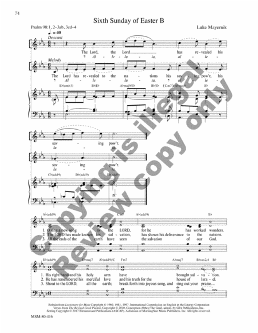 The Five Graces Psalter: Lectionary Psalms 4-Part scores gallery preview page 20