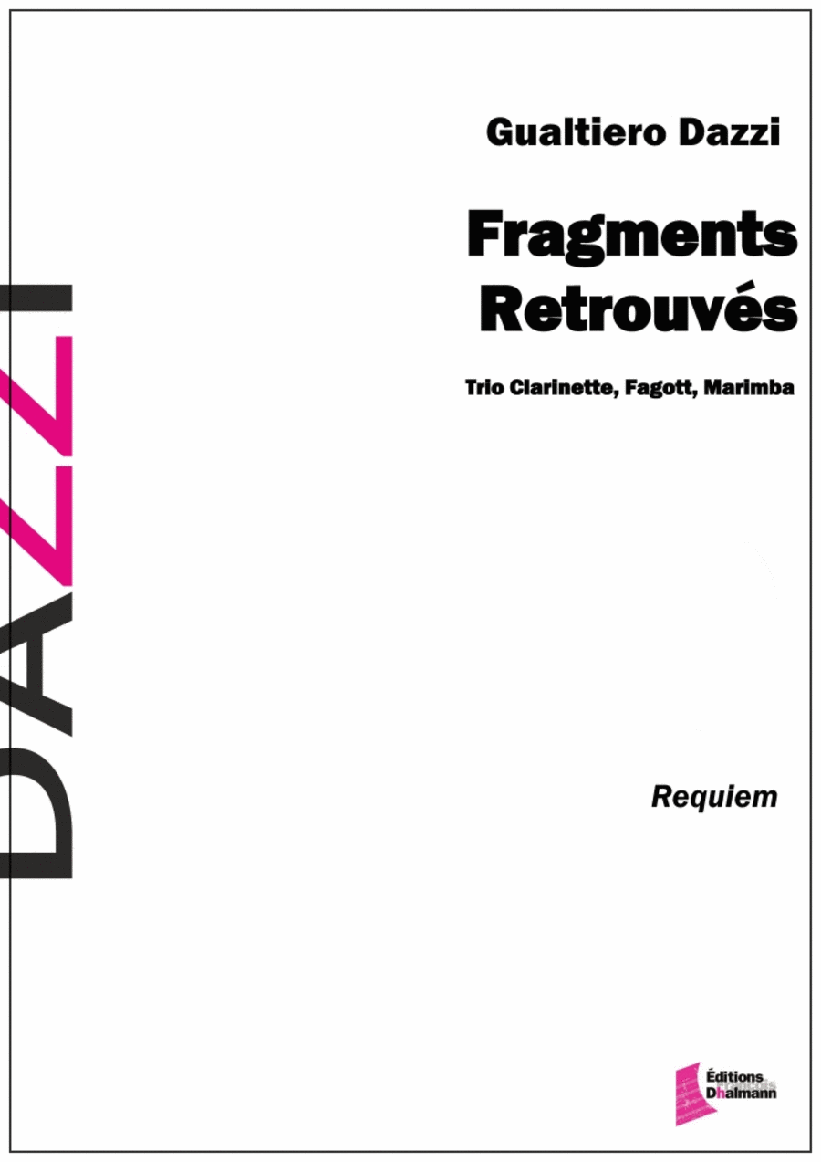 Fragments retrouvés - Trio - Version pour Clarinette, Basson, Marimba Woodwind Trio scores gallery preview page 1