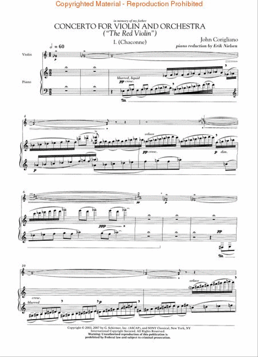 Concerto for Violin and Orchestra (The Red Violin) Violin Solo scores gallery preview page 2