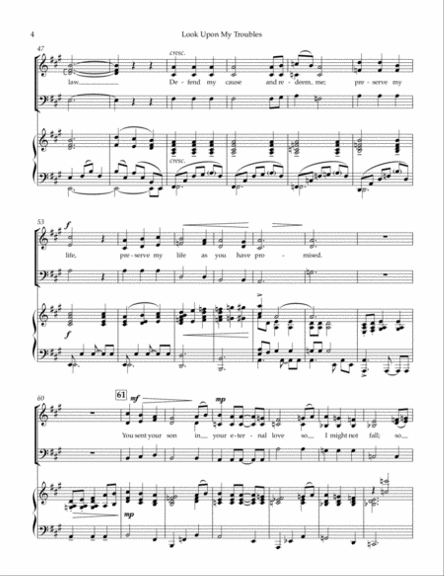 Look Upon My Troubles - SAB 3-Part scores gallery preview page 4