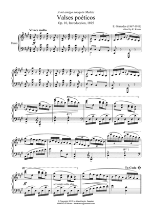 Valses poéticos Op. 10, Introduccíon, for piano solo