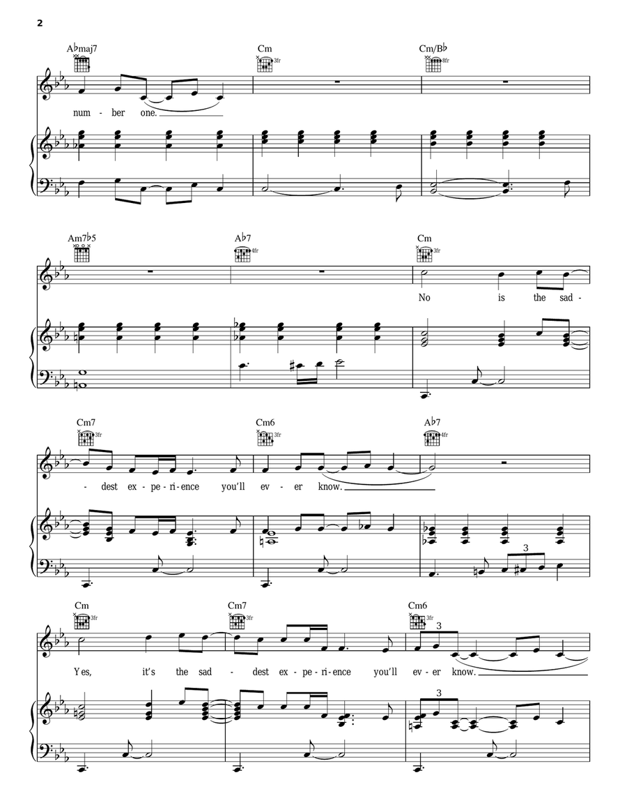 One One Piano, Vocal, Guitar scores gallery preview page 2