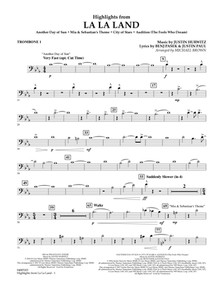 Highlights from La La Land - Trombone 1