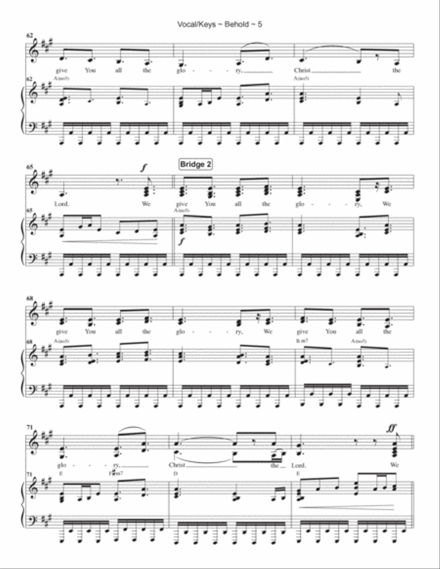 Behold Behold Piano, Vocal, Guitar scores gallery preview page 6