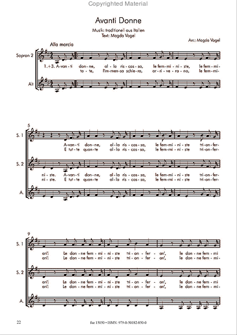 Shout up with your song! Songs from the Women's Movement, first volume A Cappella scores gallery preview page 2