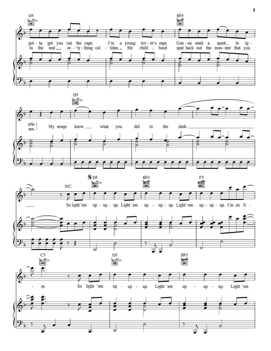 My Songs Know What You Did In The Dark (Light Em Up) Acoustic Guitar scores gallery preview page 3