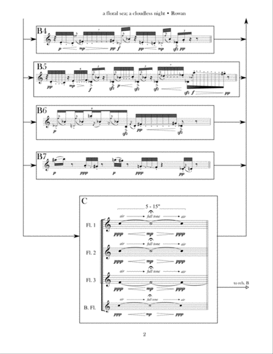 A floral sea; a cloudless night Woodwind Quartet scores gallery preview page 4