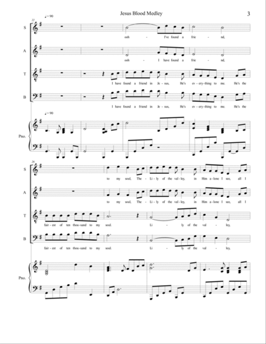 Jesus Blood Medley 4-Part scores gallery preview page 3