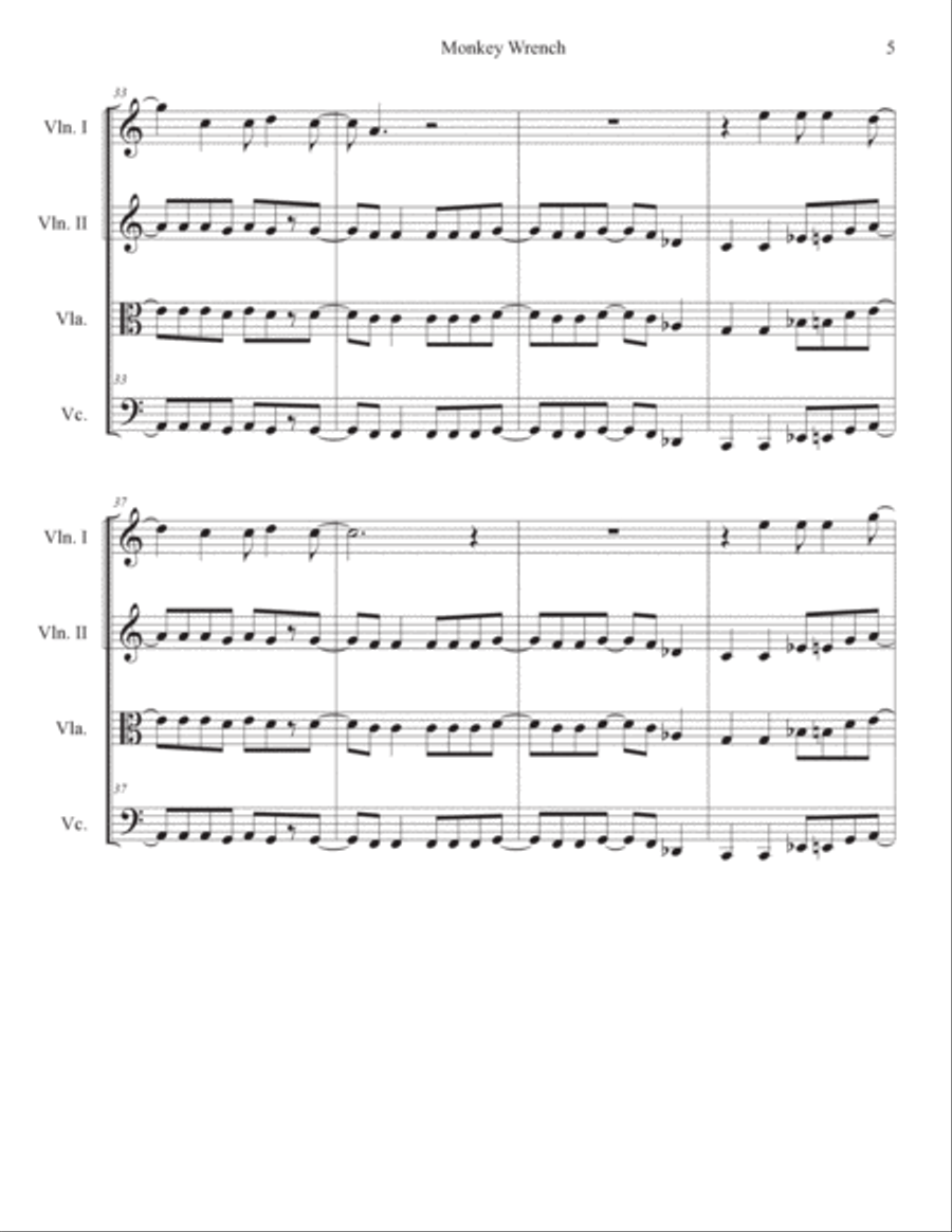 Monkey Wrench String Quartet scores gallery preview page 5