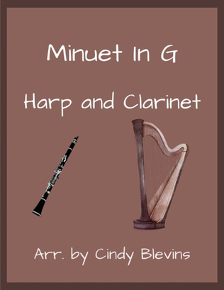 Book cover for Minuet in G, for Harp and Clarinet