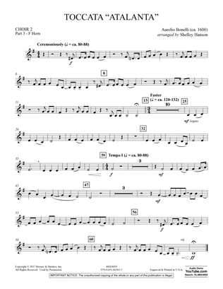 Toccata ("Atalanta") - Choir 2-Pt 3-F Horn