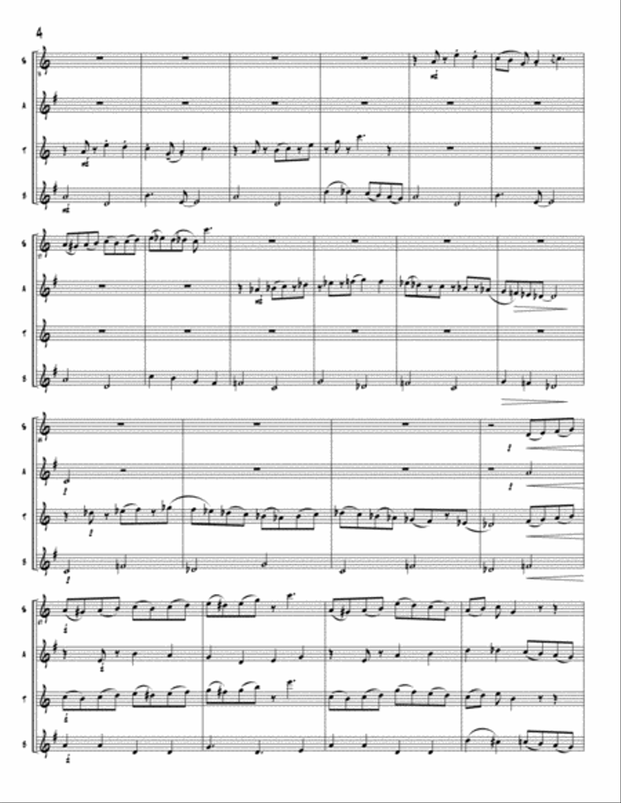 Saxamaphone Woodwind Quartet scores gallery preview page 5