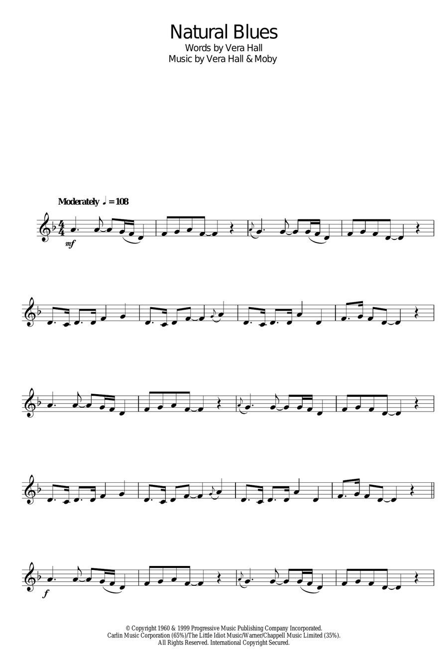 Natural Blues Natural Blues Clarinet Solo scores gallery preview page 1