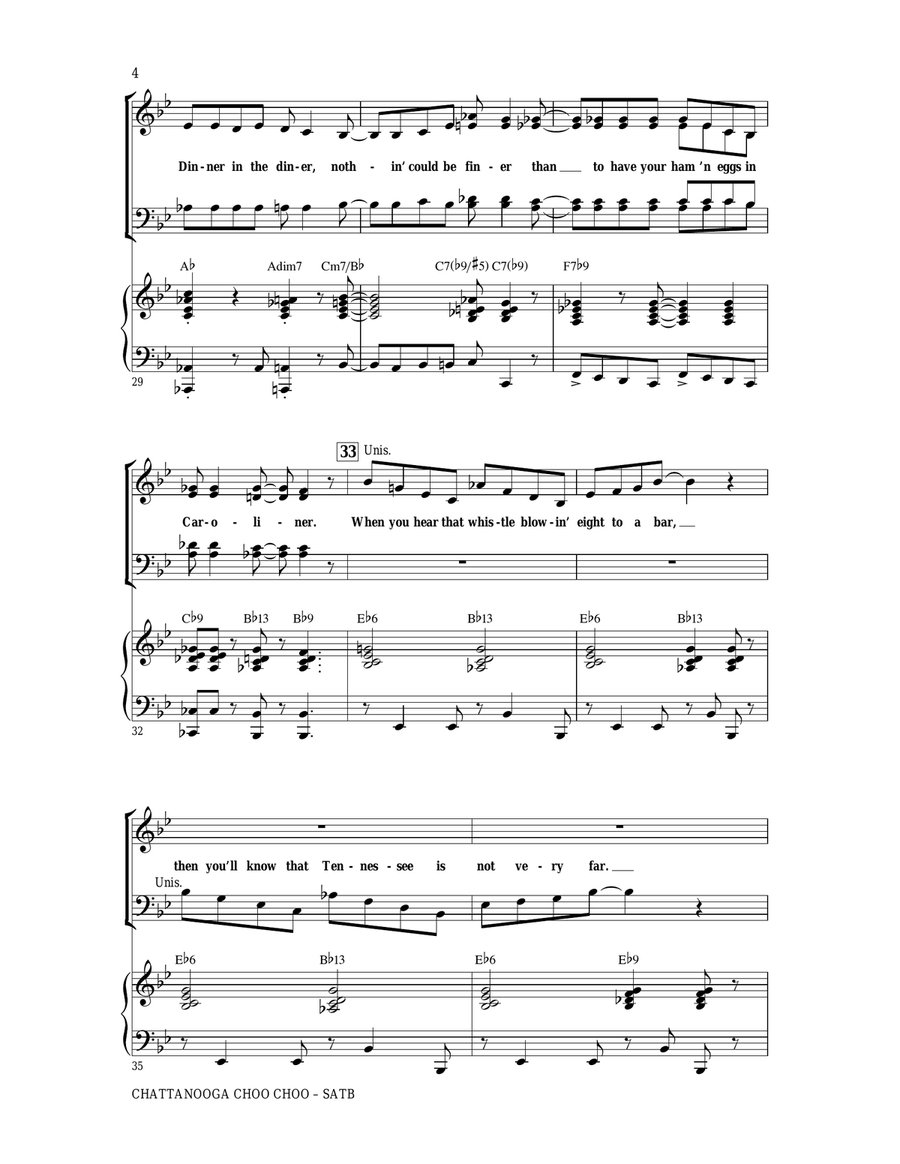 Chattanooga Choo Choo (arr. Mark Brymer) 4-Part scores gallery preview page 4