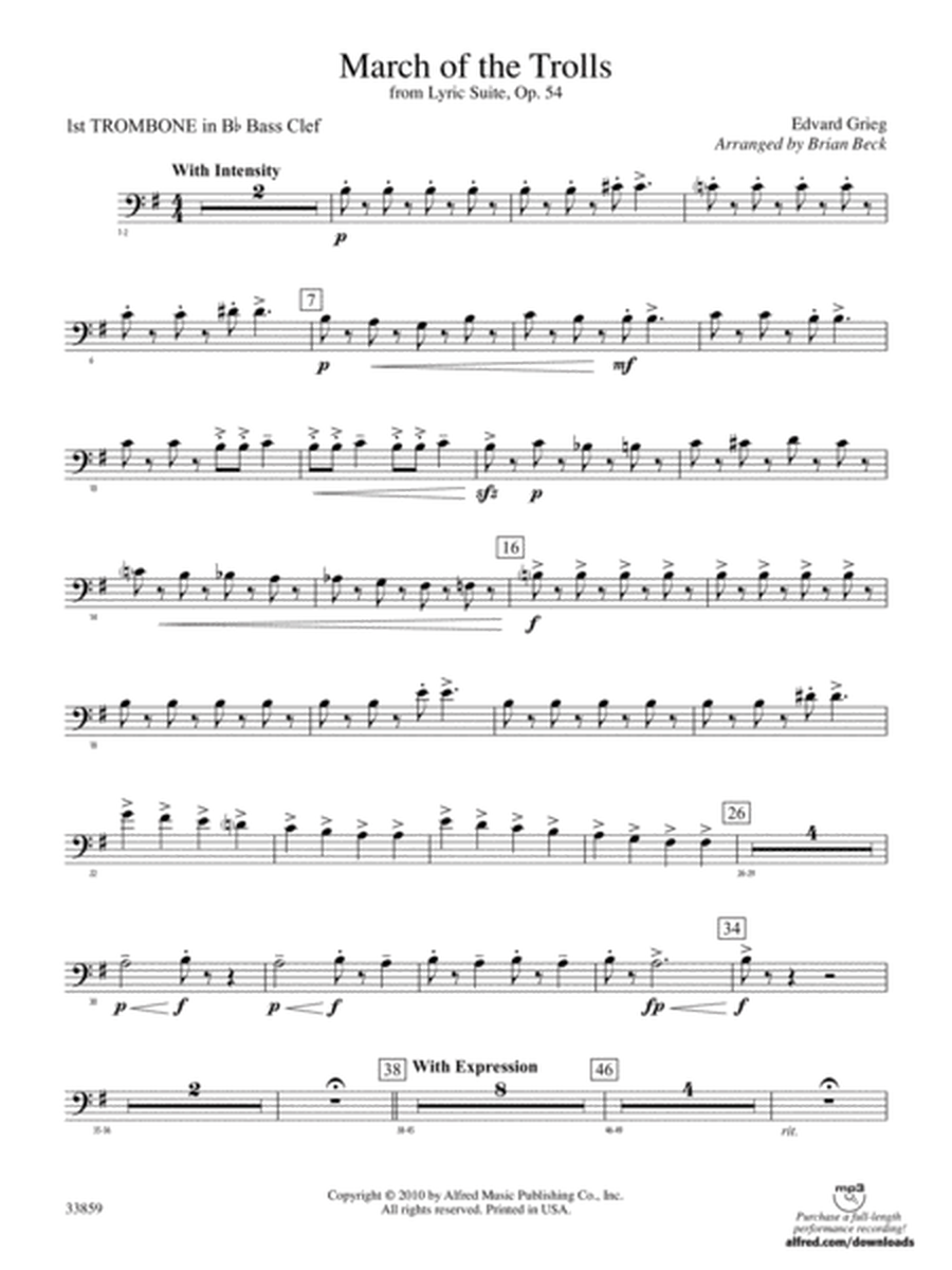 March of the Trolls: (wp) 1st B-flat Trombone B.C.