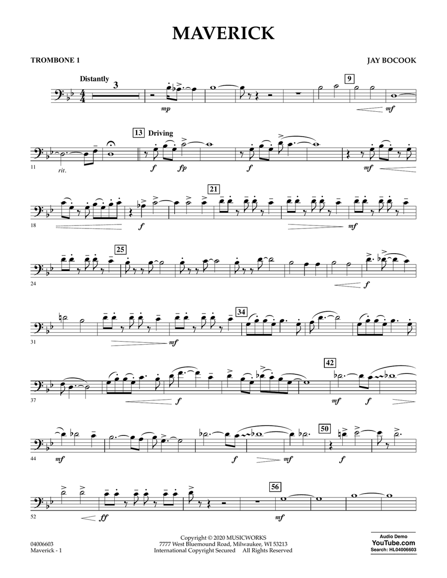 Maverick - Trombone 1 Maverick - Trombone 1 Concert Band scores gallery preview page 1
