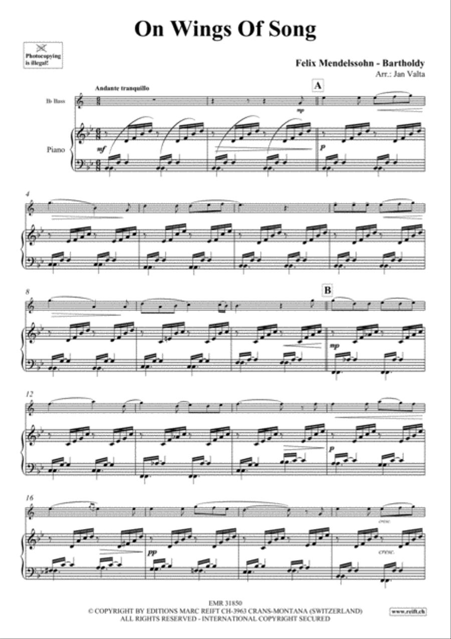 On Wings Of Song Piano Accompaniment scores gallery preview page 3