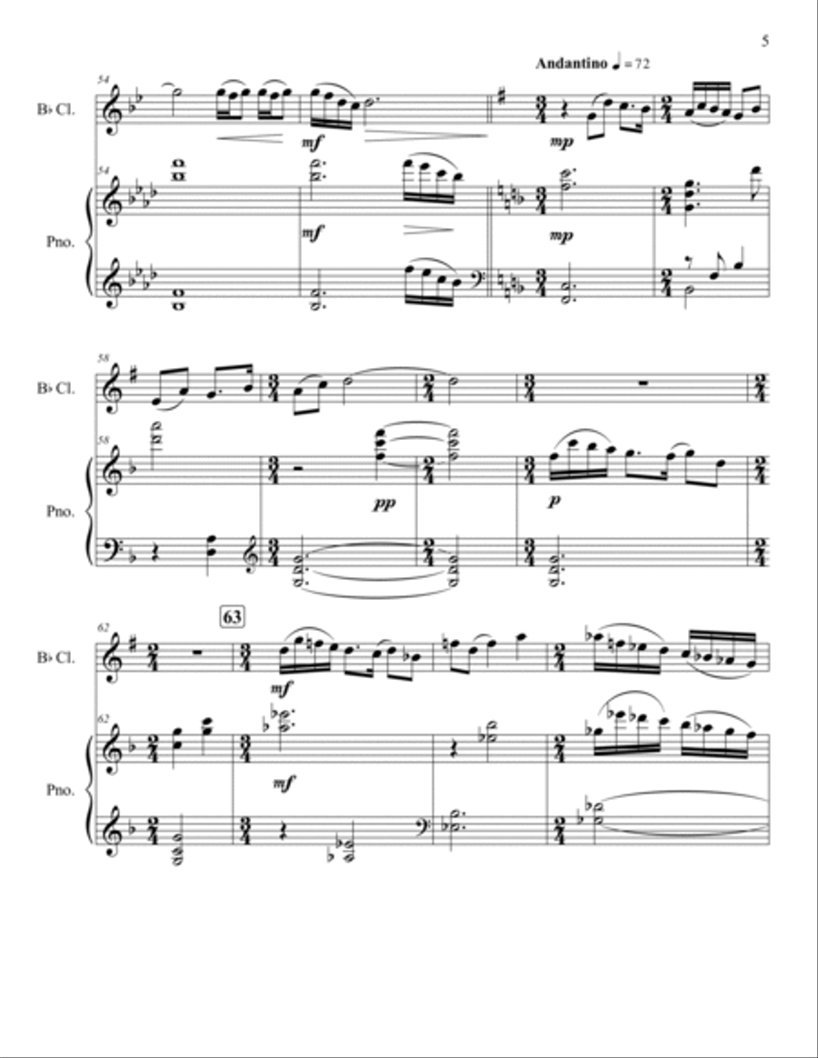 Sonata Simplice Bass Clarinet scores gallery preview page 5