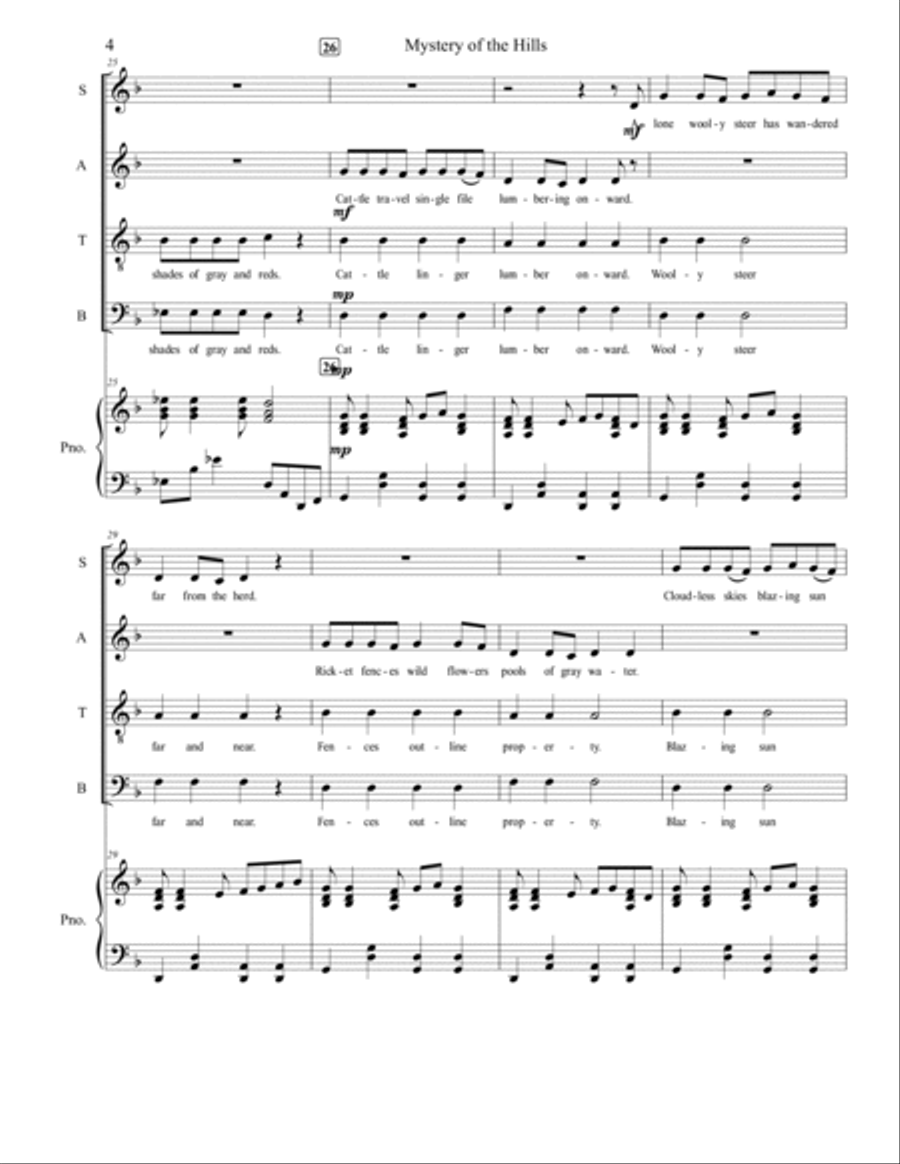 Mystery of the Hills 4-Part scores gallery preview page 6