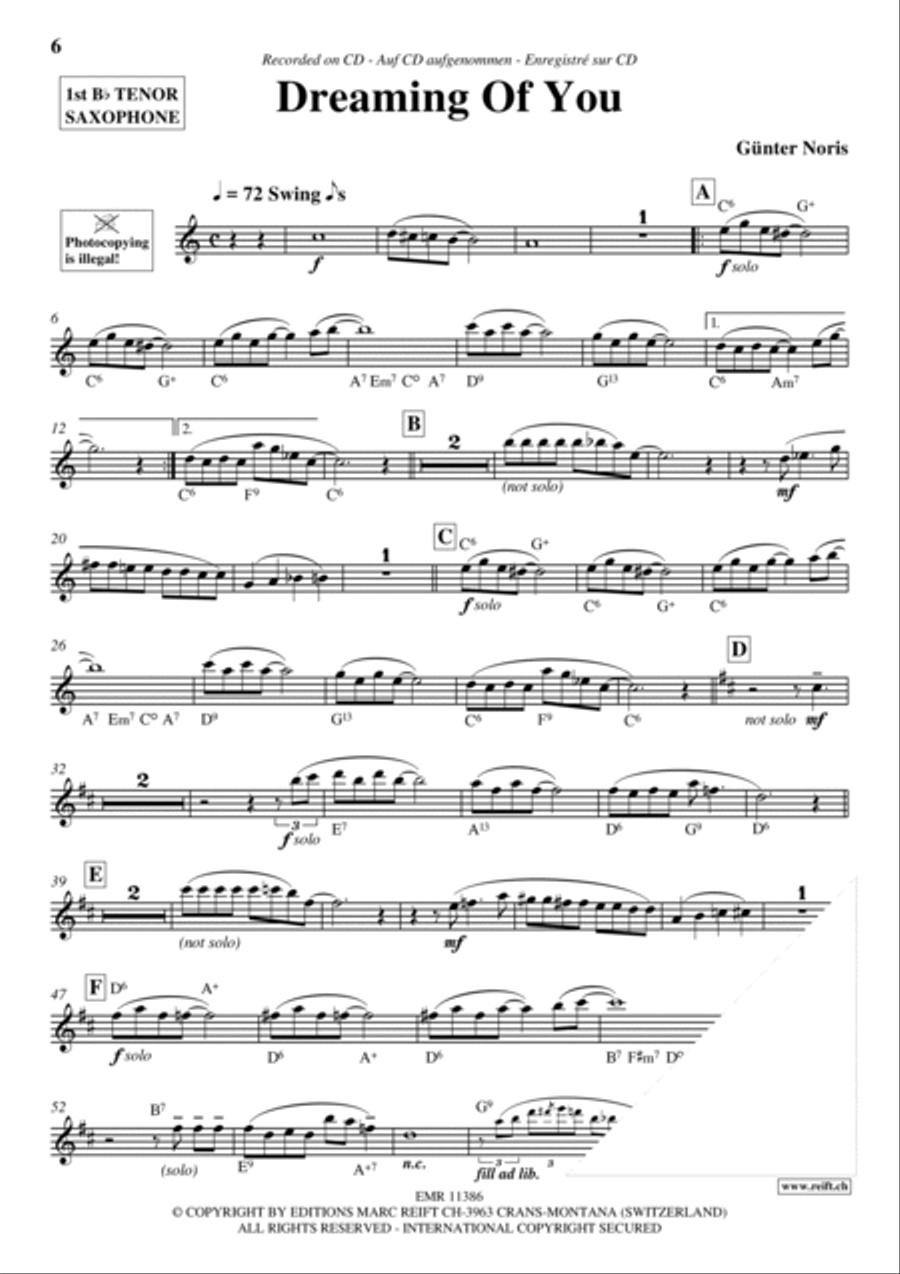 Play The 1st Tenor Sax With The Ballroom Dance Orchestra Vol. 4 Tenor Saxophone scores gallery preview page 7