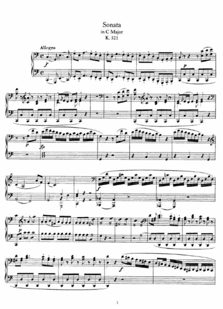 W. A. Mozart - Sonata in C Major K. 521