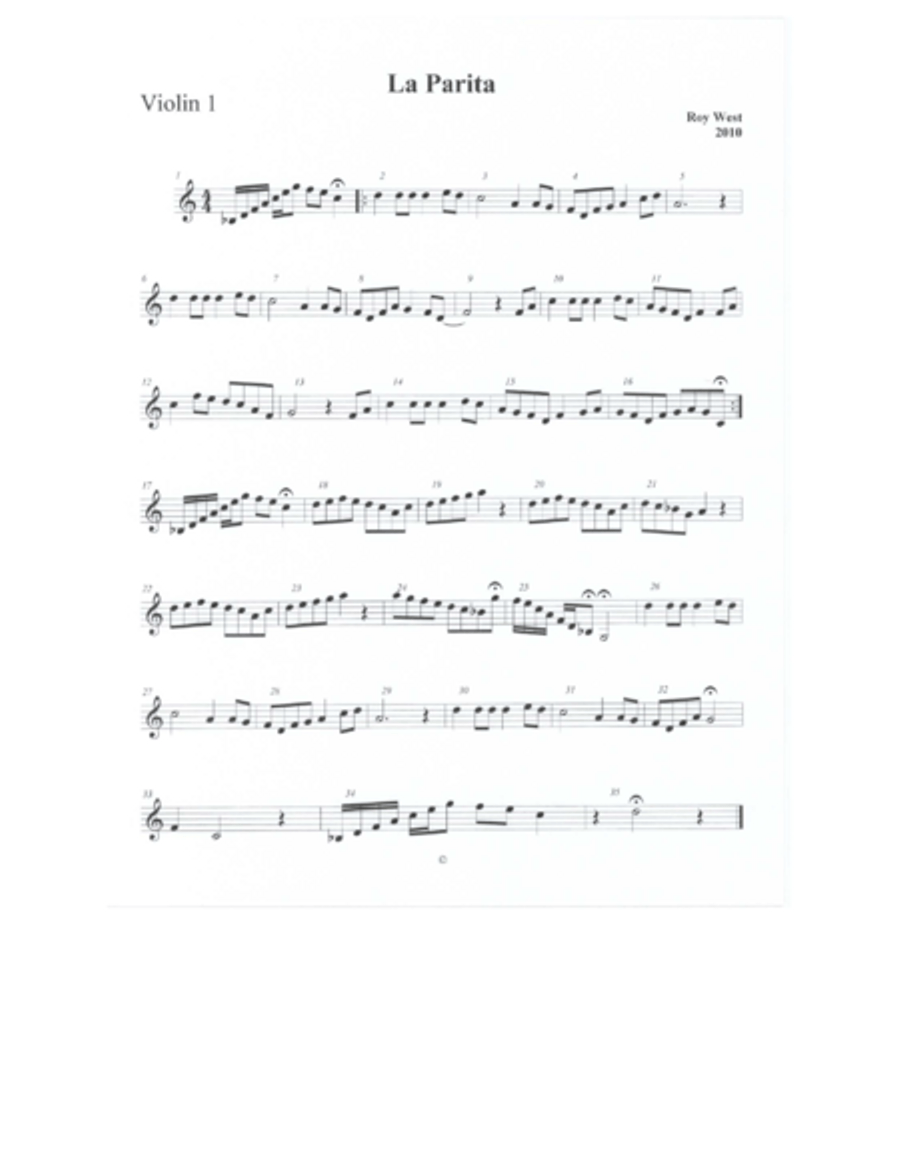 La Parita Violin Solo scores gallery preview page 1