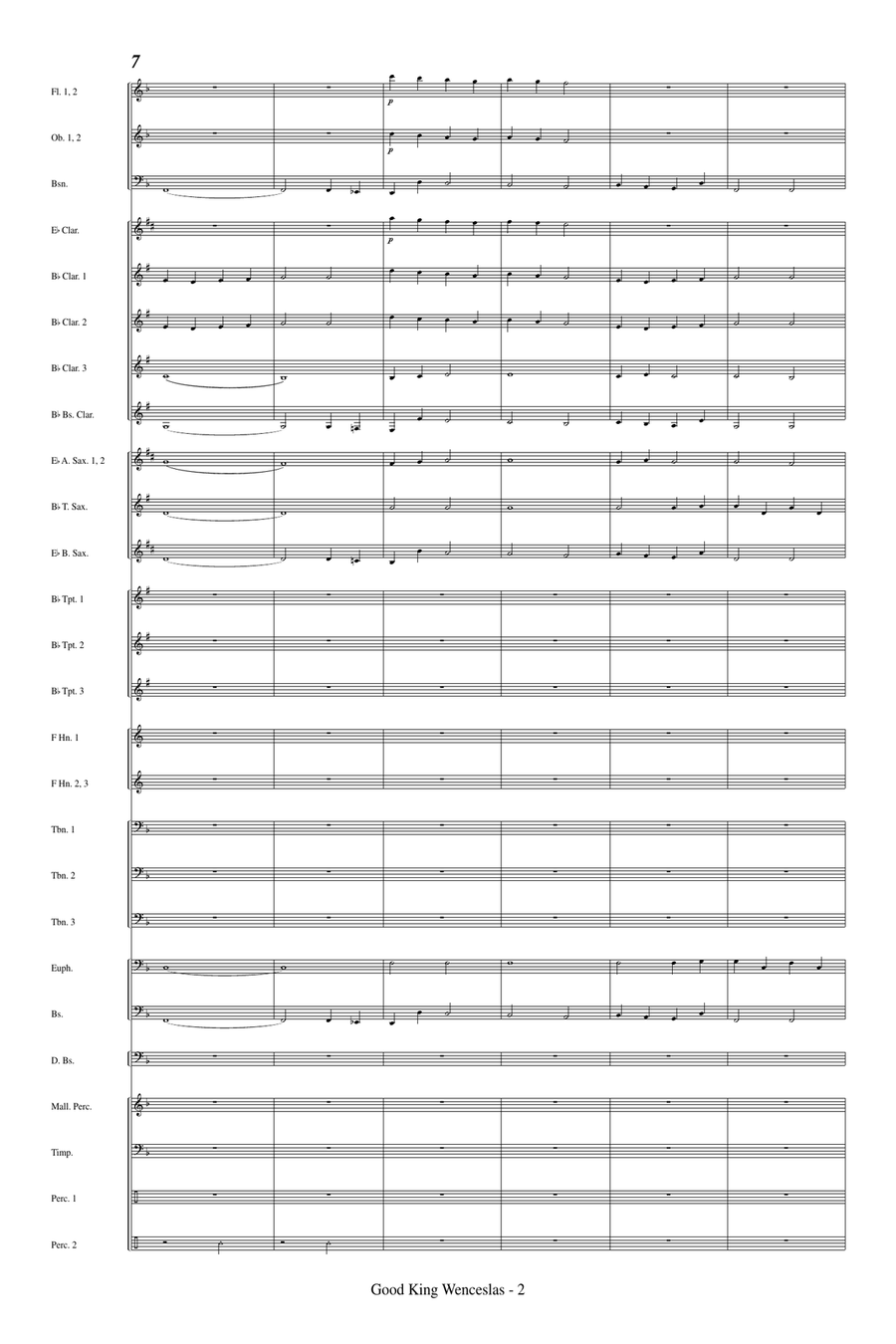 Good King Wenceslas Concert Band scores gallery preview page 4