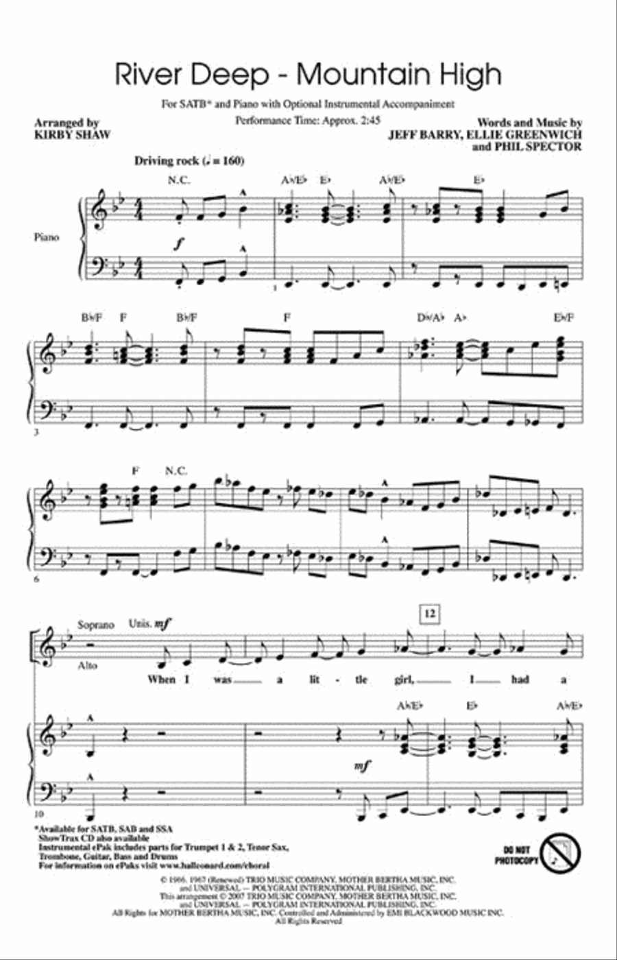 River Deep – Mountain High 4-Part scores gallery preview page 2