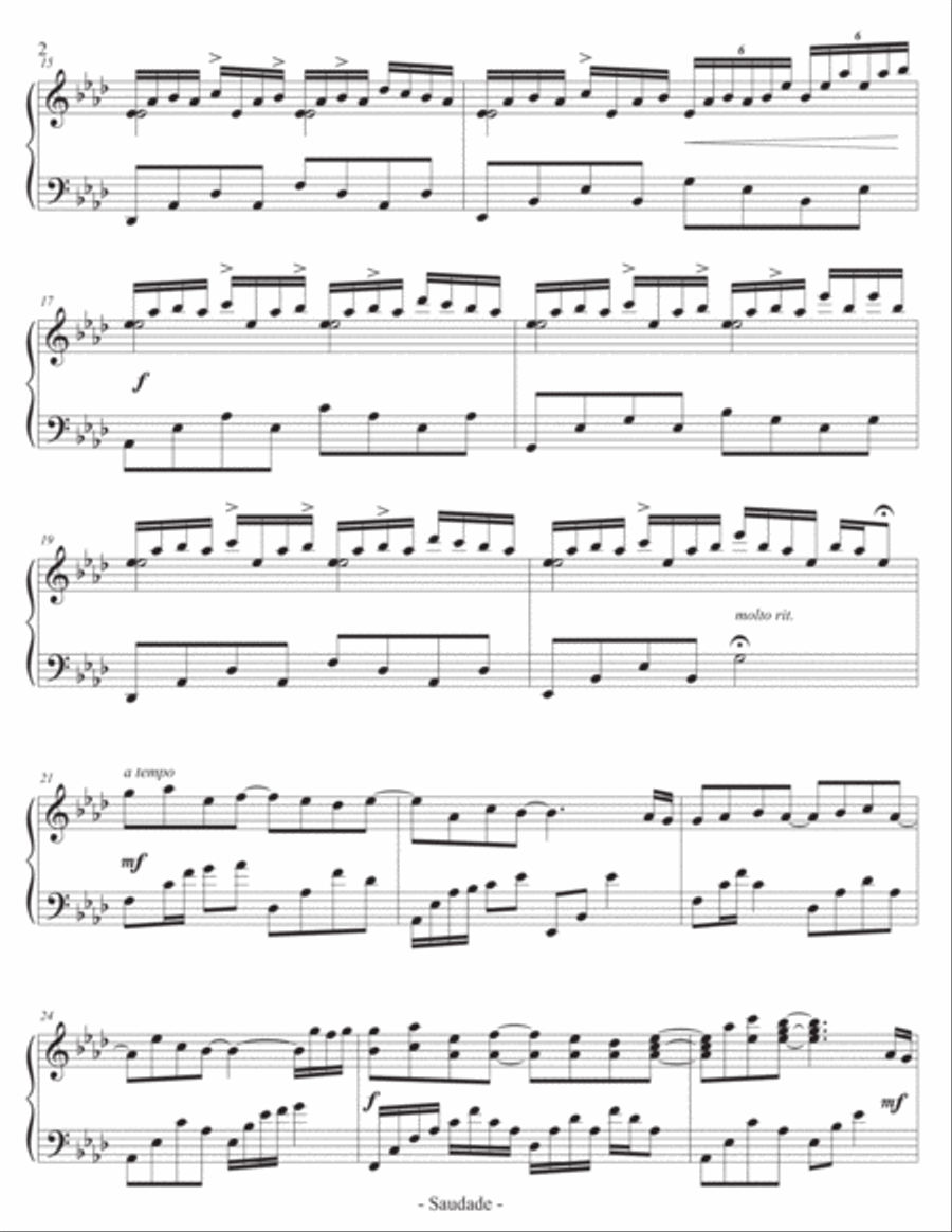 Saudade Piano Solo scores gallery preview page 4