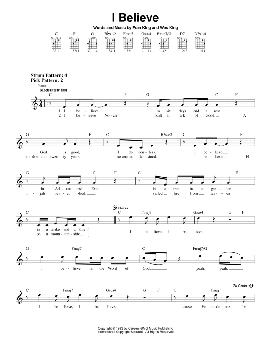 I Believe Acoustic Guitar scores gallery preview page 1