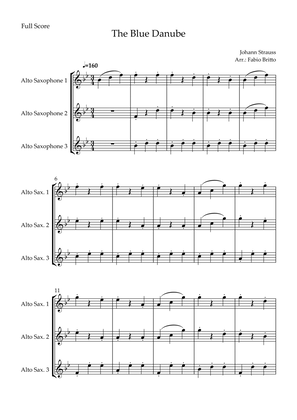 The Blue Danube (Waltz by Johann Strauss) for Alto Saxophone Trio