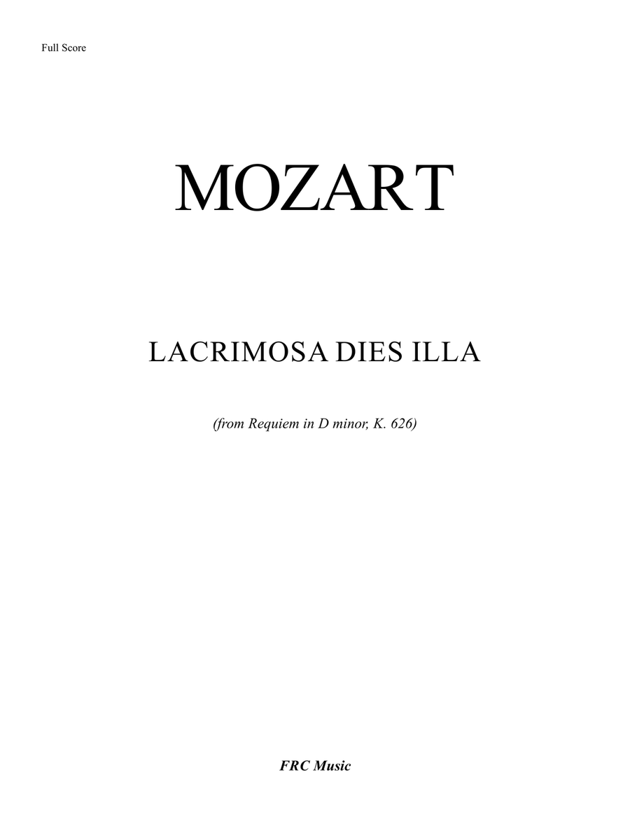 Lacrimosa Dies Illa for SATB choir and Orchestra (from Requiem in D minor, K. 626) 4-Part scores gallery preview page 2