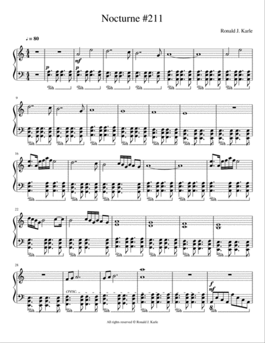 Nocturne #211 Piano Method scores gallery preview page 1